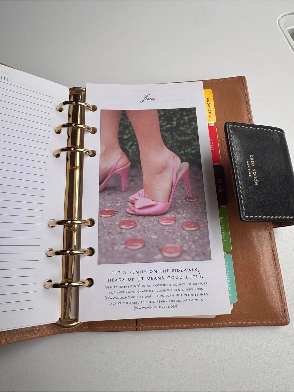 Kate Spade Italy Black Leather Planner Organizer